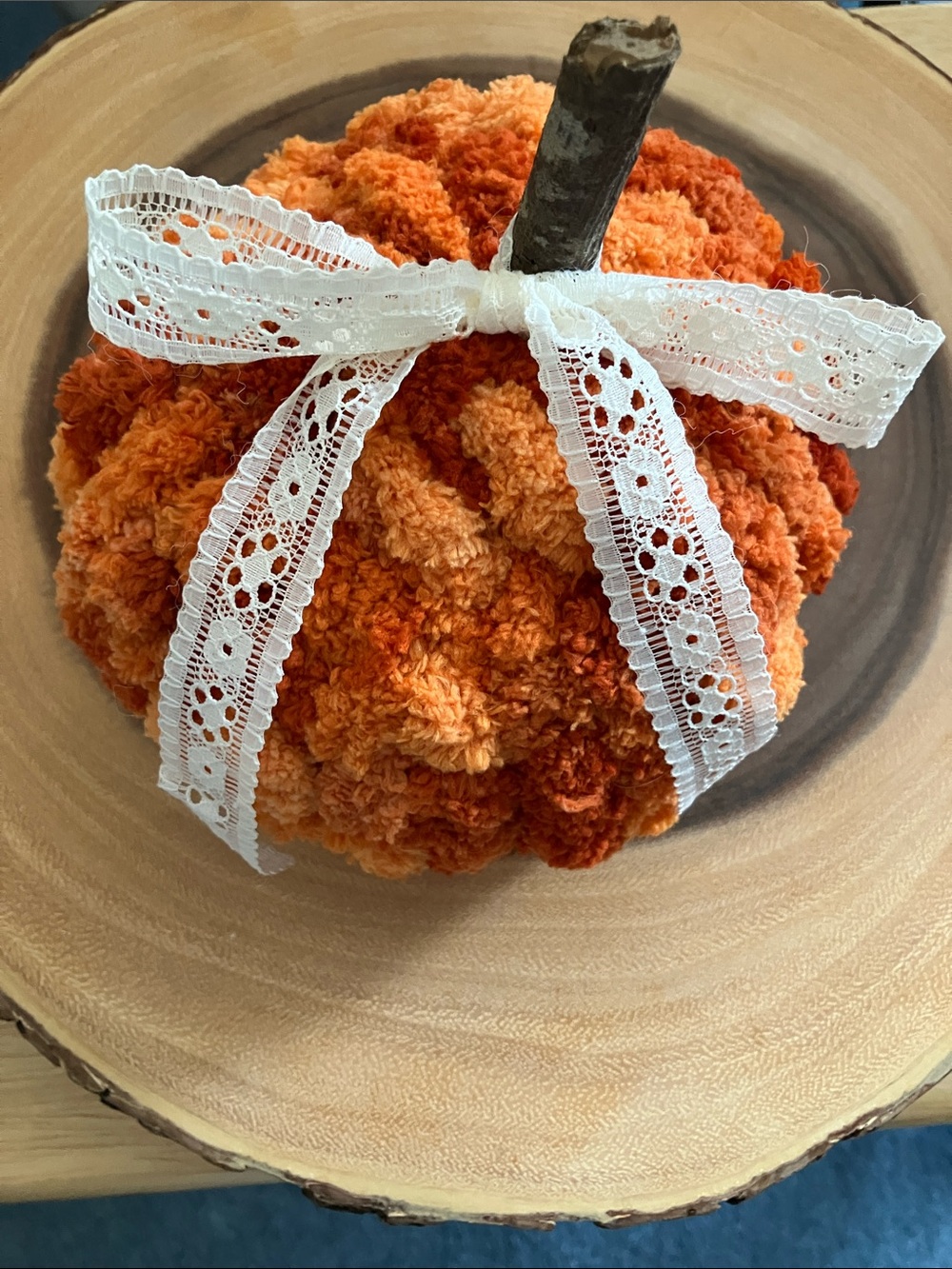 Hand Knit Pumpkin Fall 6-7 inch